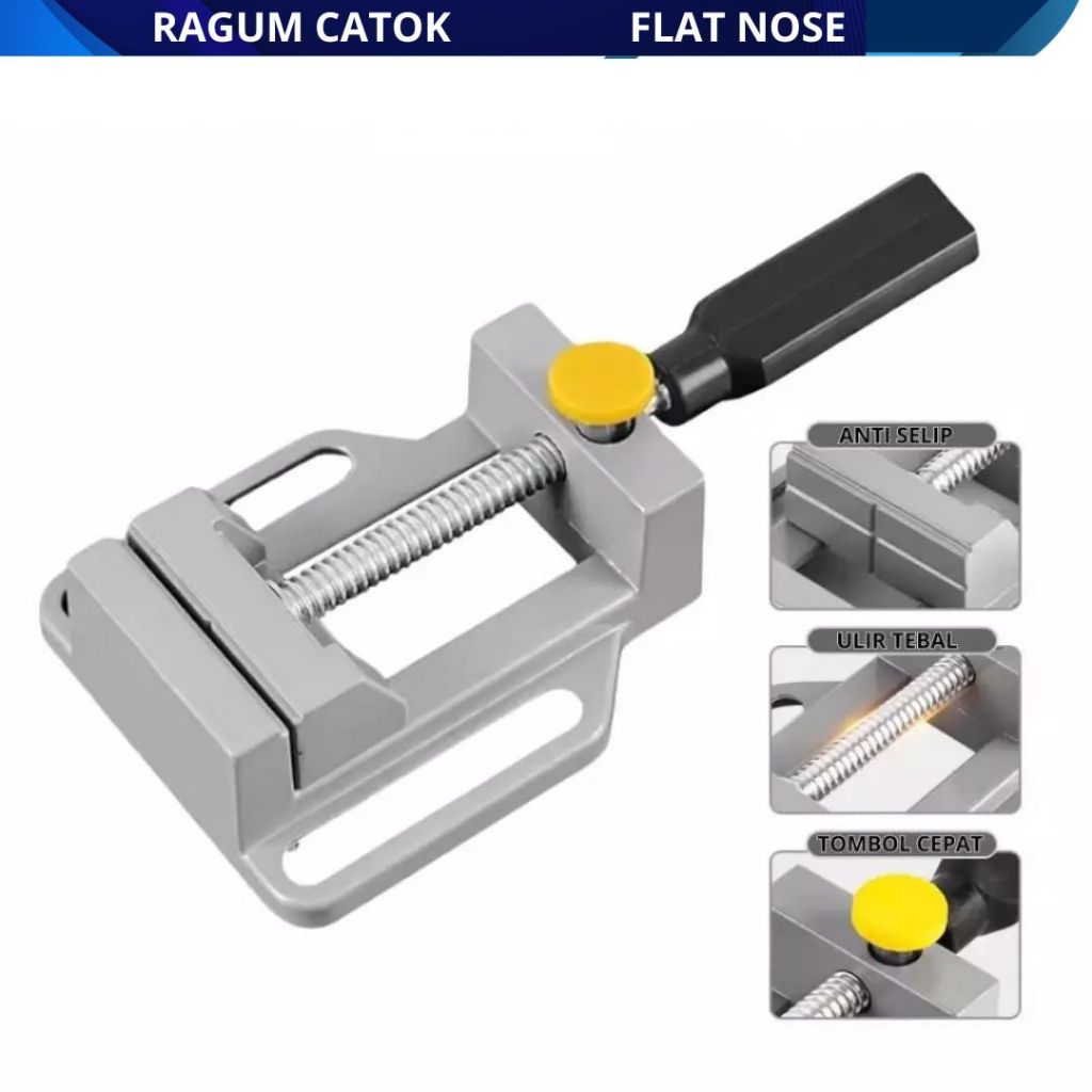 Tanggem Penjepit Bor Mini Ragun Hoder Dudukan Mesin Bor Quick Release Penjepit Mini Ragum Anti Selip
