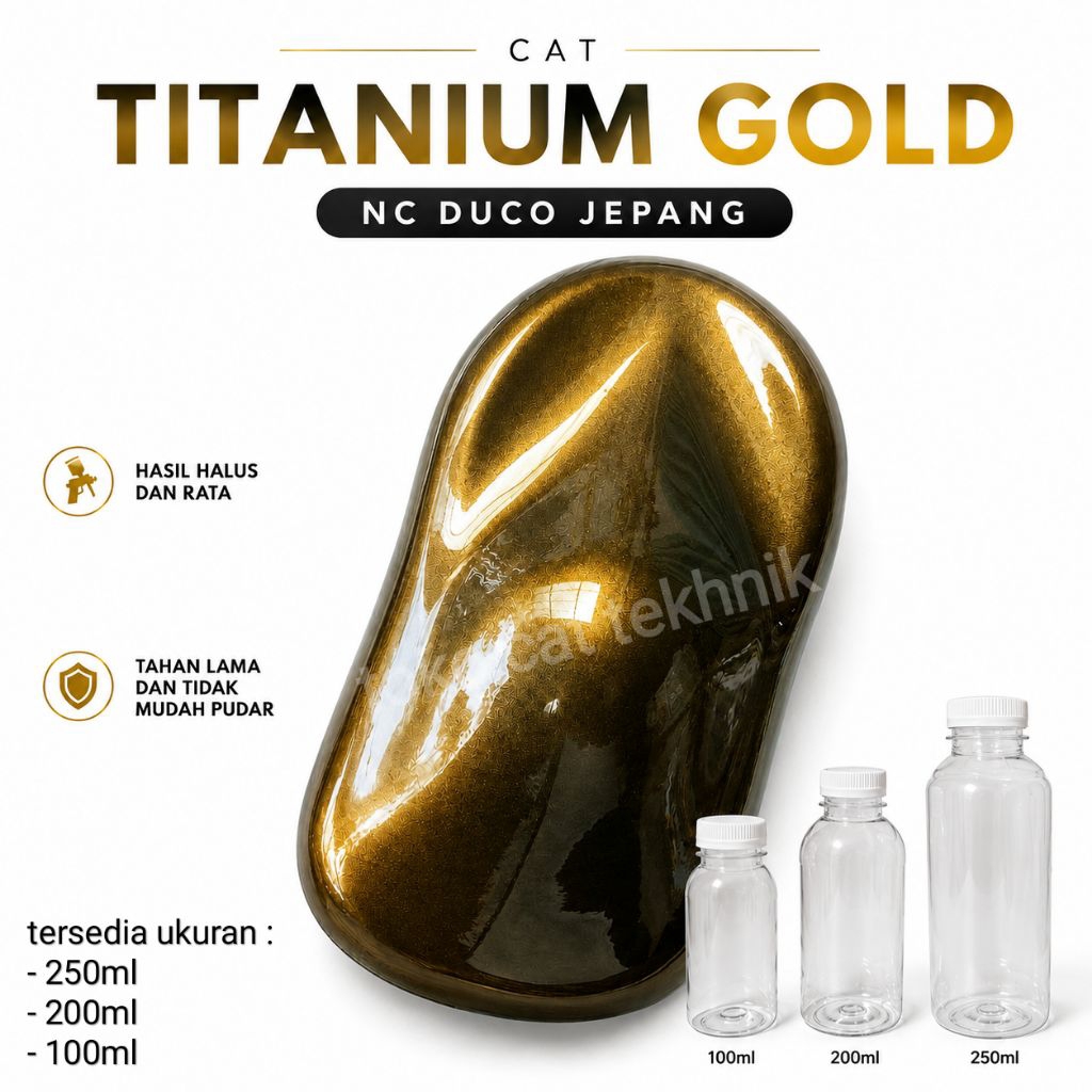 Cat Titanium Gold NC Duco Jepang Eceran | Cat Besi Kayu Warna Gold