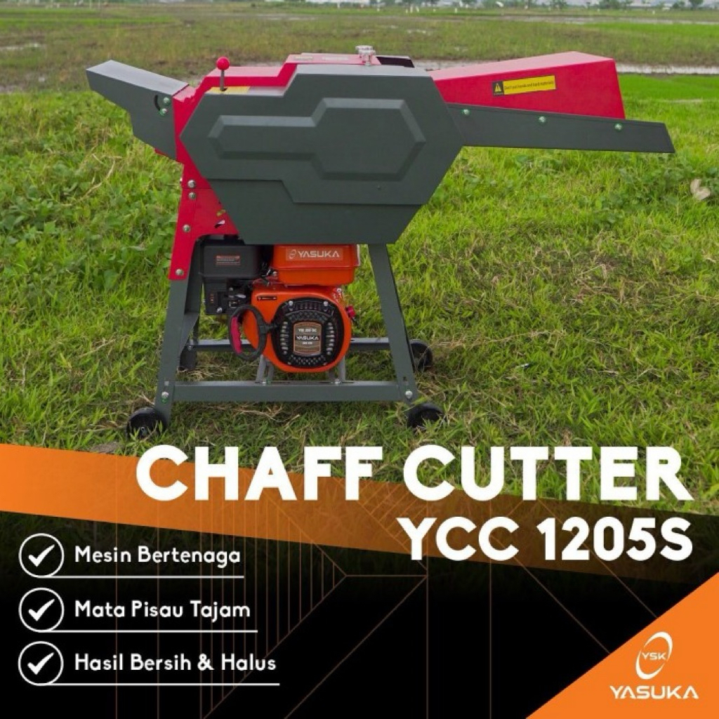 Mesin Pencacah Rumput 1000Kg/jam YCC1205S YASUKA / Chaft Cutter Mesin Cacah Rumput Ranting  YCC 1205