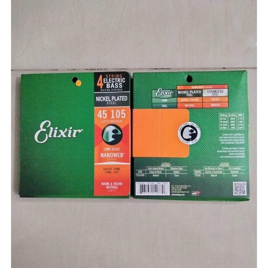 SENAR GITAR ELEKTRIK BASS ELIXIR 4 STRING FULLSET / SENAR GITAR ELEKTRIK ELIXIR STRING BASS 4 TALI F