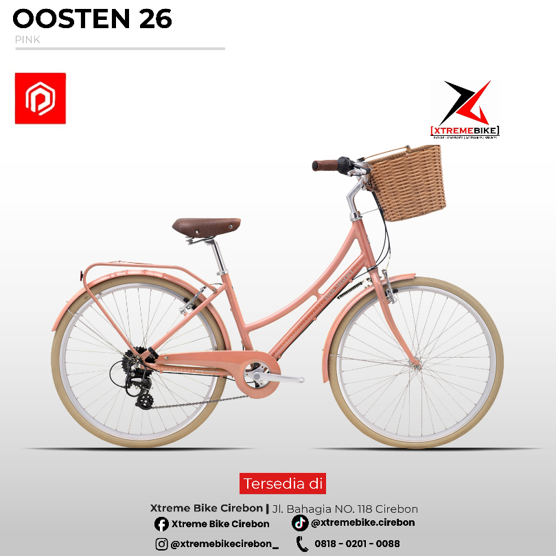 Polygon Oosten 26Inch Sepeda Wanita Dengan Keranjang - Classic City Bike - Vintage