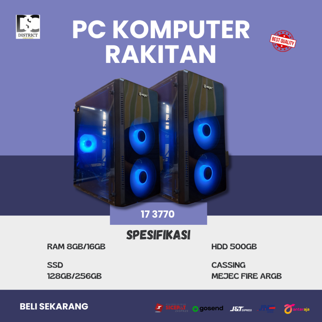 PAKET LENGKAP PC KOMPUTER CORE I7 3770 LED 22 INCH