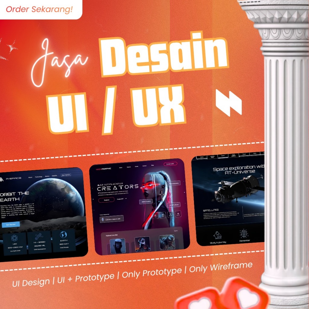 Jasa Desain UI UX Aplikasi & Website Professional | Design UI/UX Figma Custom | Free Revisi