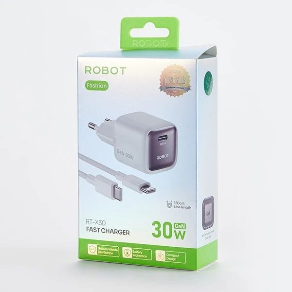 CHARGER ROBOT RT-X30 30W | TYPE-C TO TYPE-C | ORIGINAL | FAST CHARGING