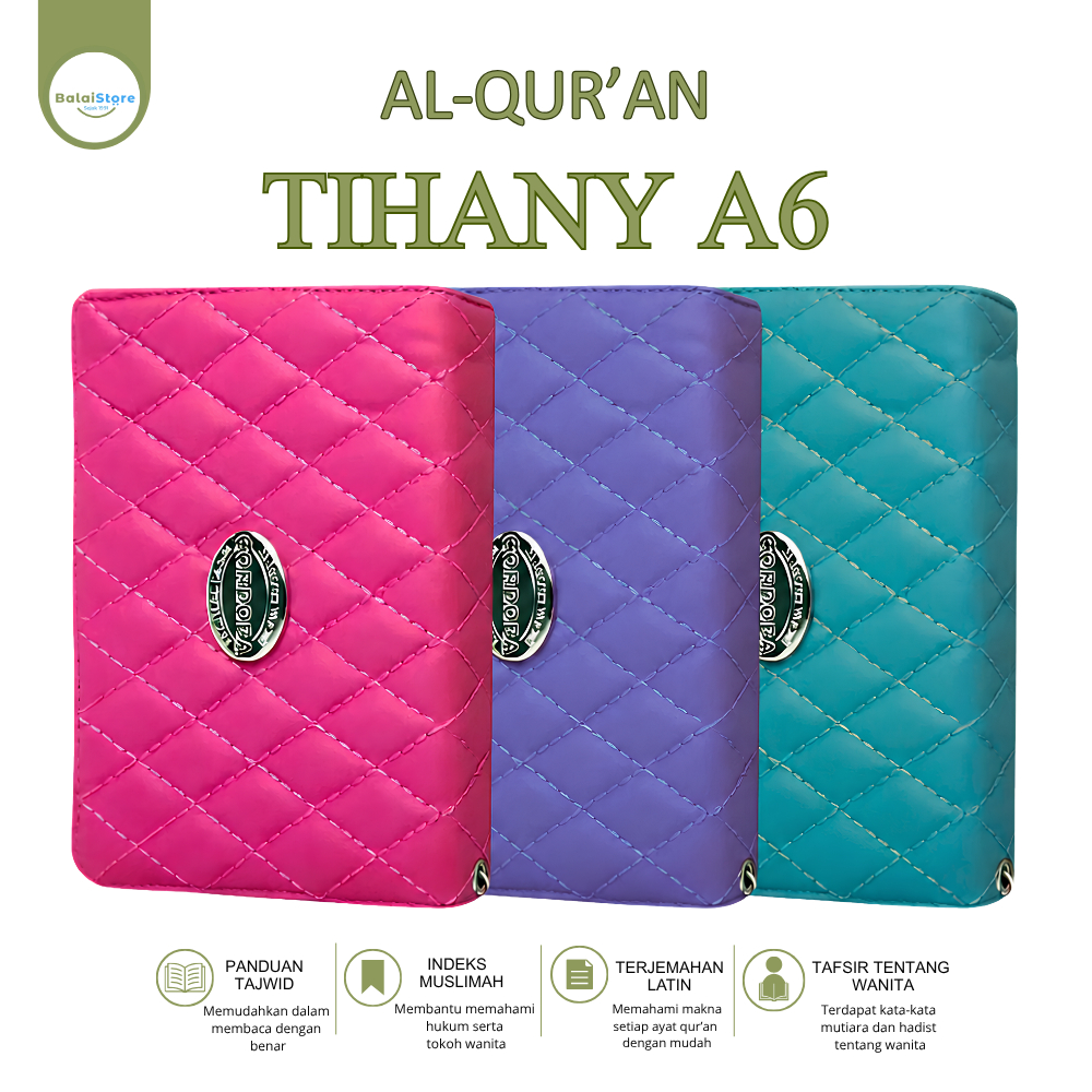 Al Quran Tihany A6 Terjemah Resleting Tajwid Warna Cover Muslimah Alquran Wanita A6 Resleting Latin
