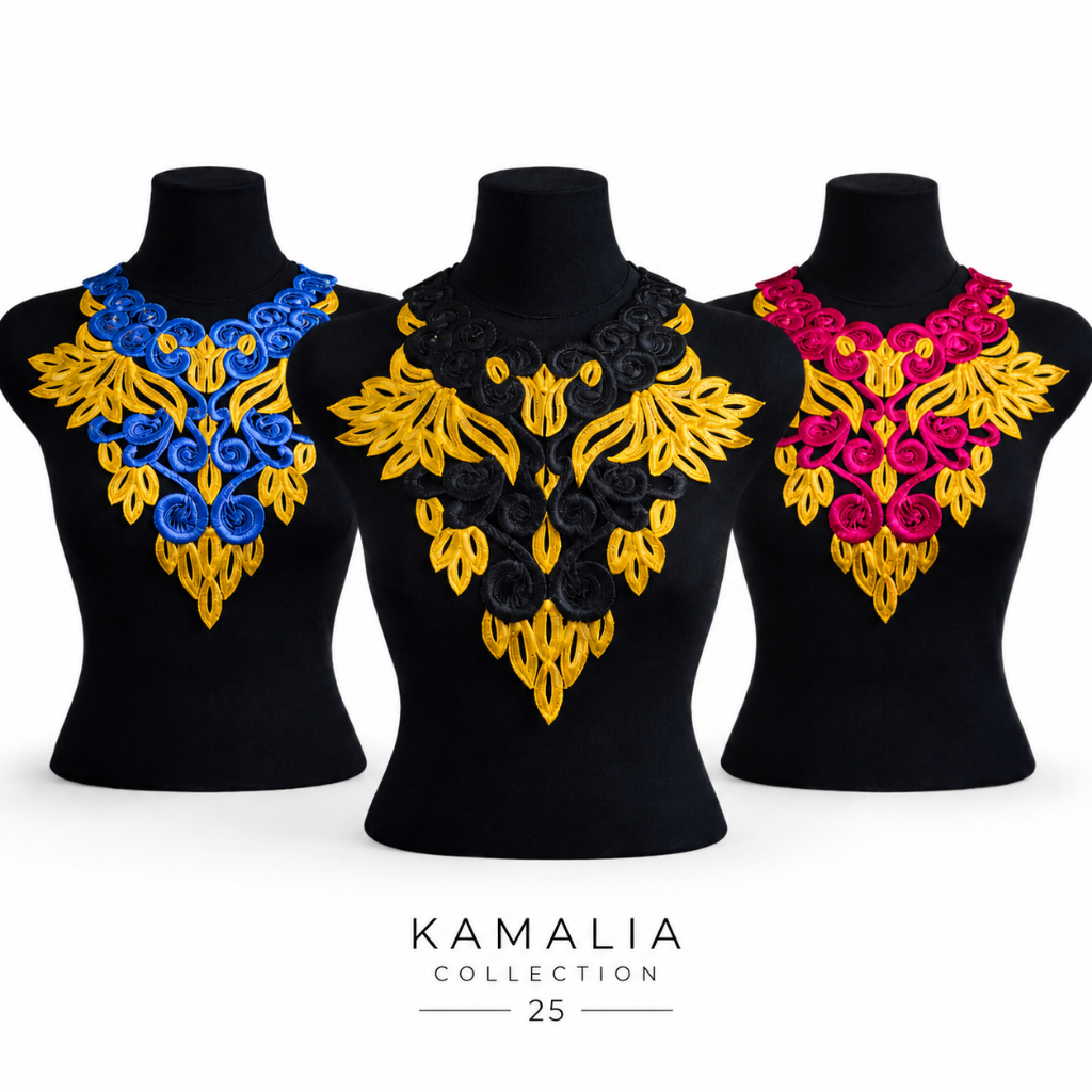 Renda Bordir Aksesoris Tari Coker Anak Motif Daun Bordir Tempel Kebaya Mewah Payet Emas Motif Bunga