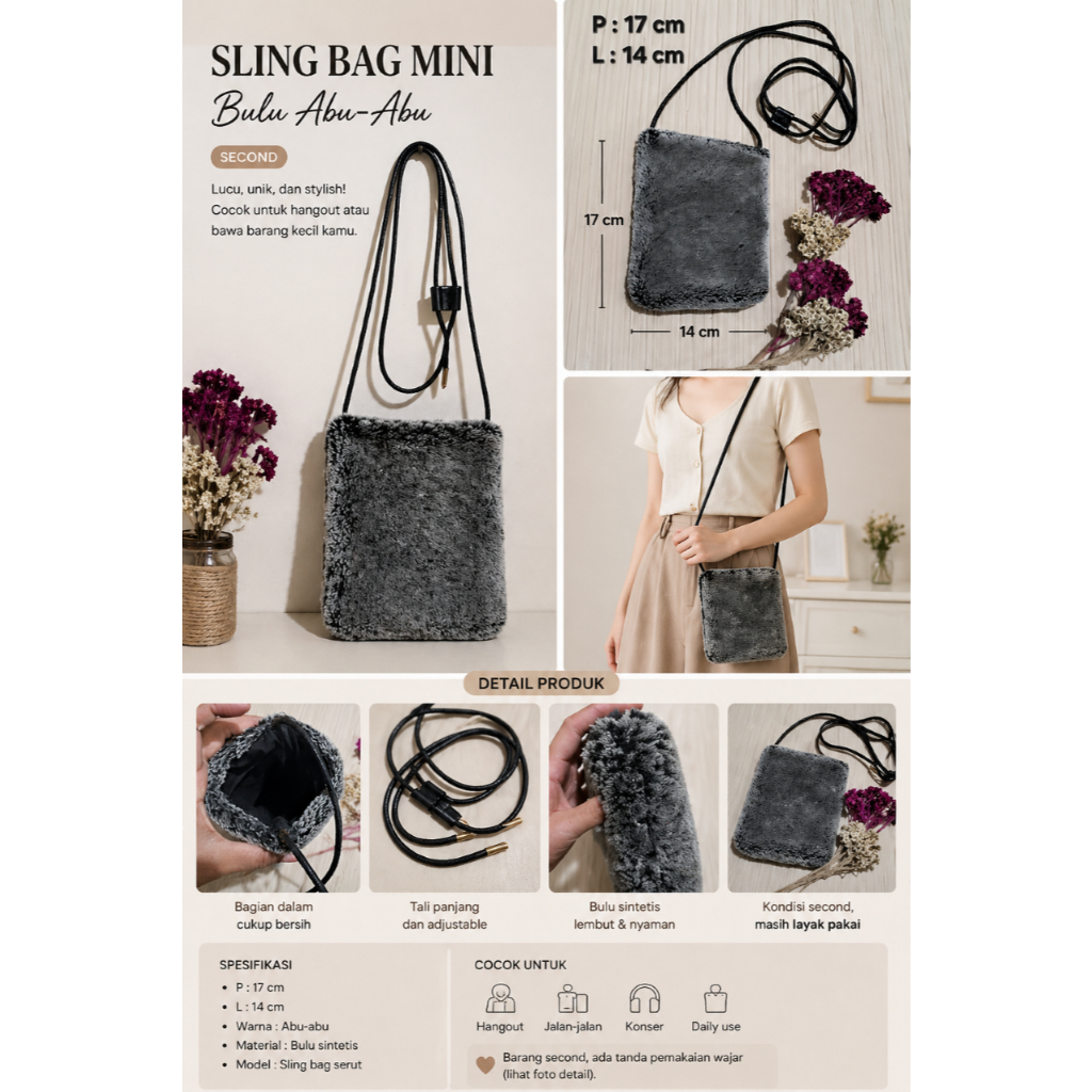 Adam et Ropé Sling Bag Bulu Mini