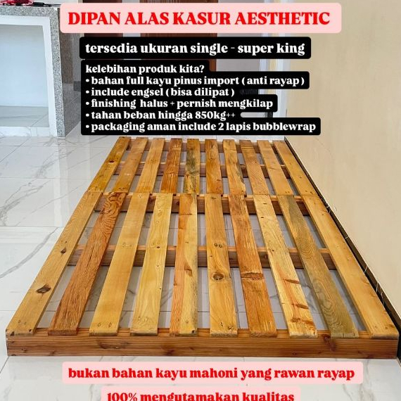 GARASIFURNITURE.SUB Dipan Tempat Tidur Palet Kayu Jati Belanda / Alas Kasur Tempat Tidur Palet Kayu 