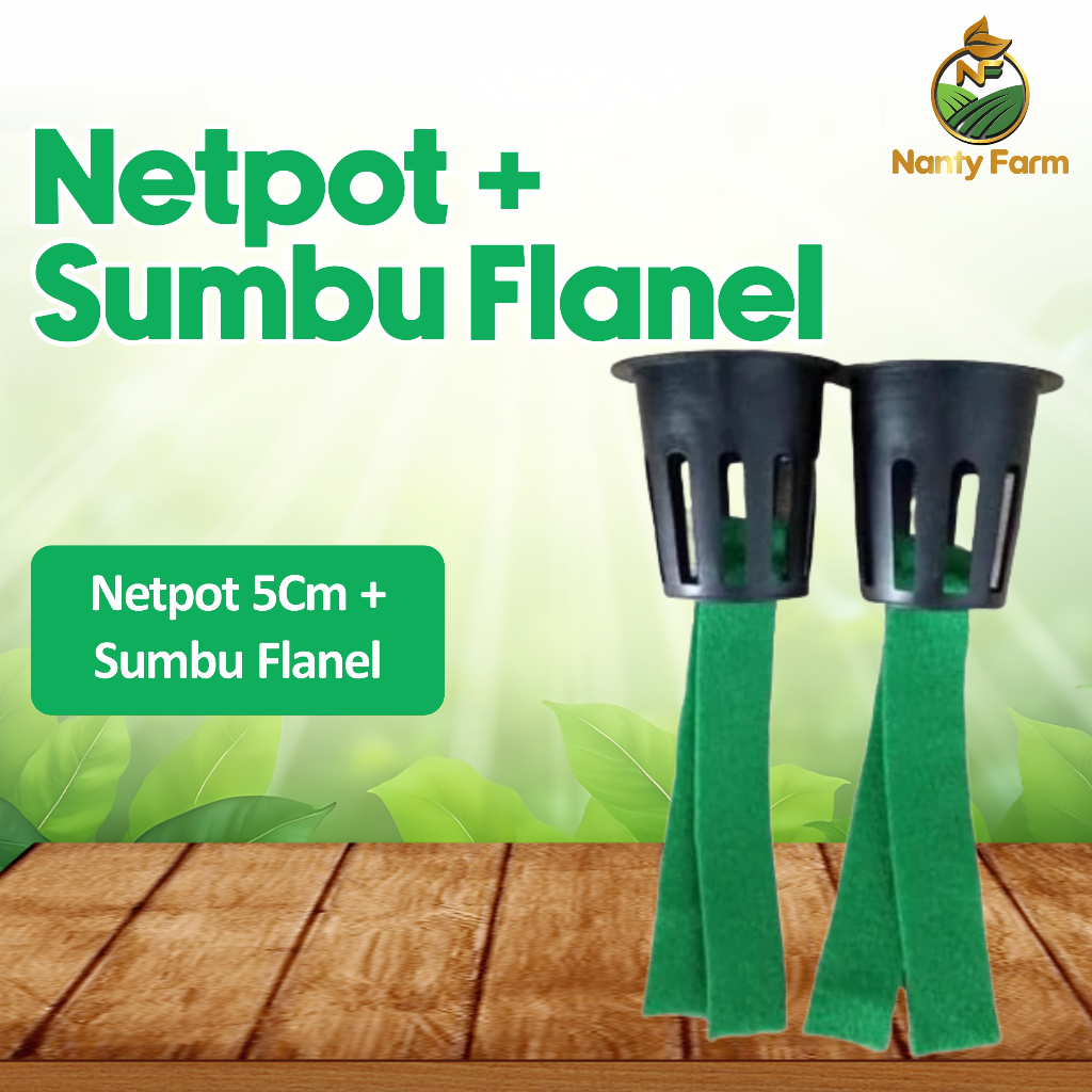 Netpot Hidroponik dan Sumbu Flanel Hidroponik, Netpot Sumbu Flanel Hidroponik