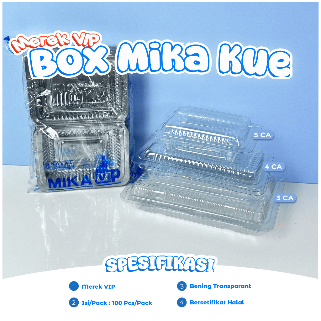 [100 PCS] Mika Kue Plastik VIP Ukuran VX-3 CA VX-4 CA VX-5 CA / Mika Bolu / Mika Tebal