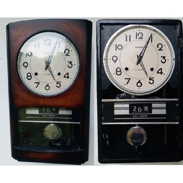 Vintage Jam dinding kuno " SENANG " 1/2 an era 50's - 60 's
