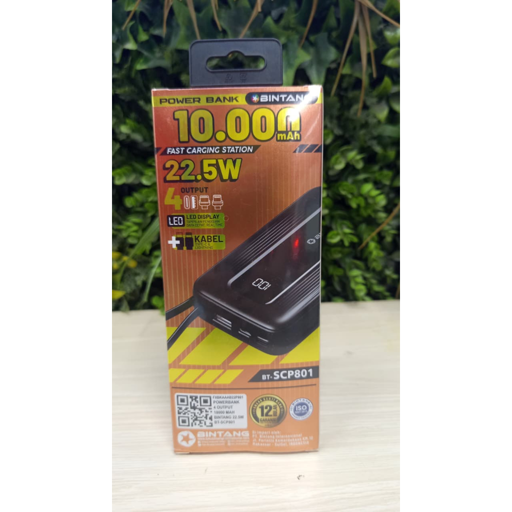 POWERBANK 4 OUTPUT 10000 MAH BINTANG 22.5W BT-SCP801