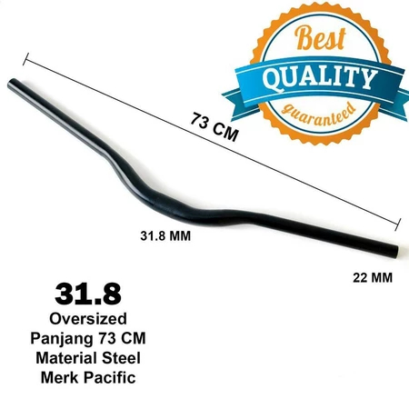 Stang / Setir Sepeda MTB Oversize Besi panjang 73cm Warna Hitam Polos