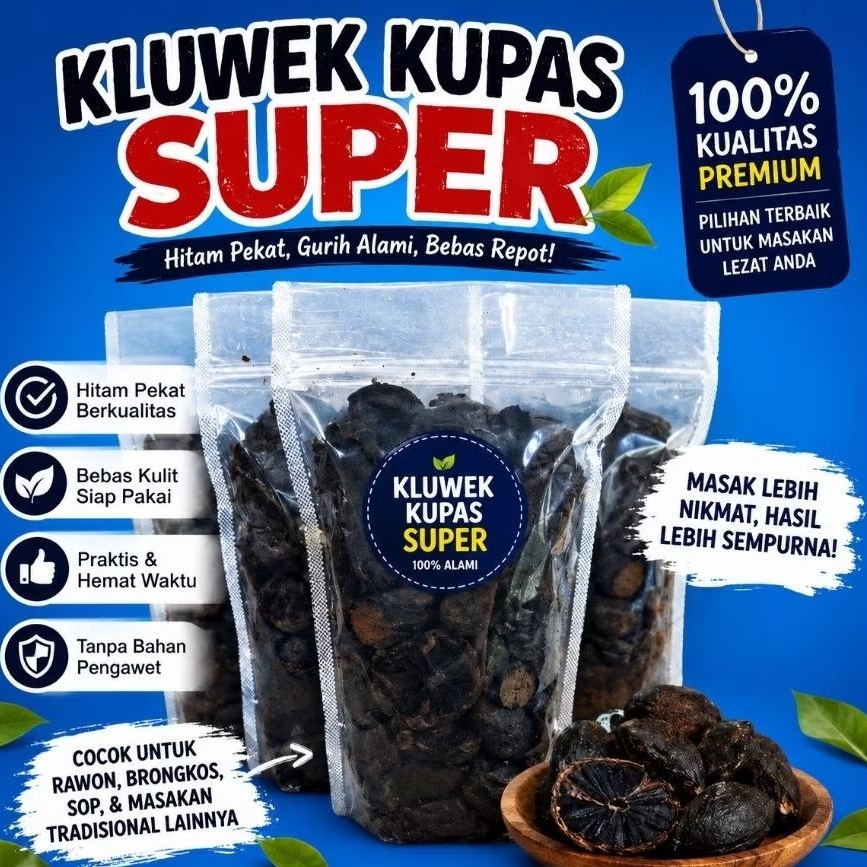 PROMO 1 KG kluwek kupas,pucung, siap diolah untuk bumbu rawon