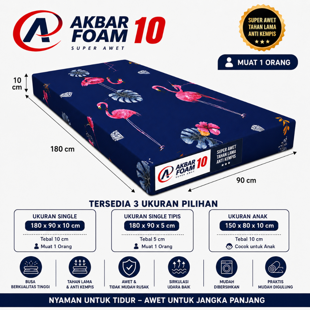 Kasur Busa Murah Berkualitas 180x90x10 180x90x5 150x80x10 cm