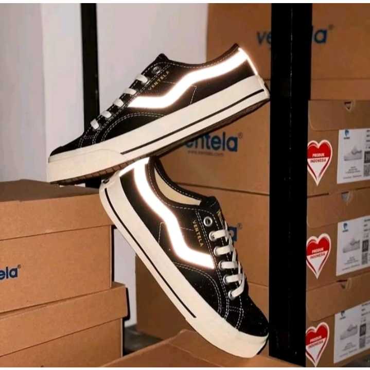 promo sepatu ventela new public nyala low black natural sepatu sekolah ventela pria dan wanita kets 