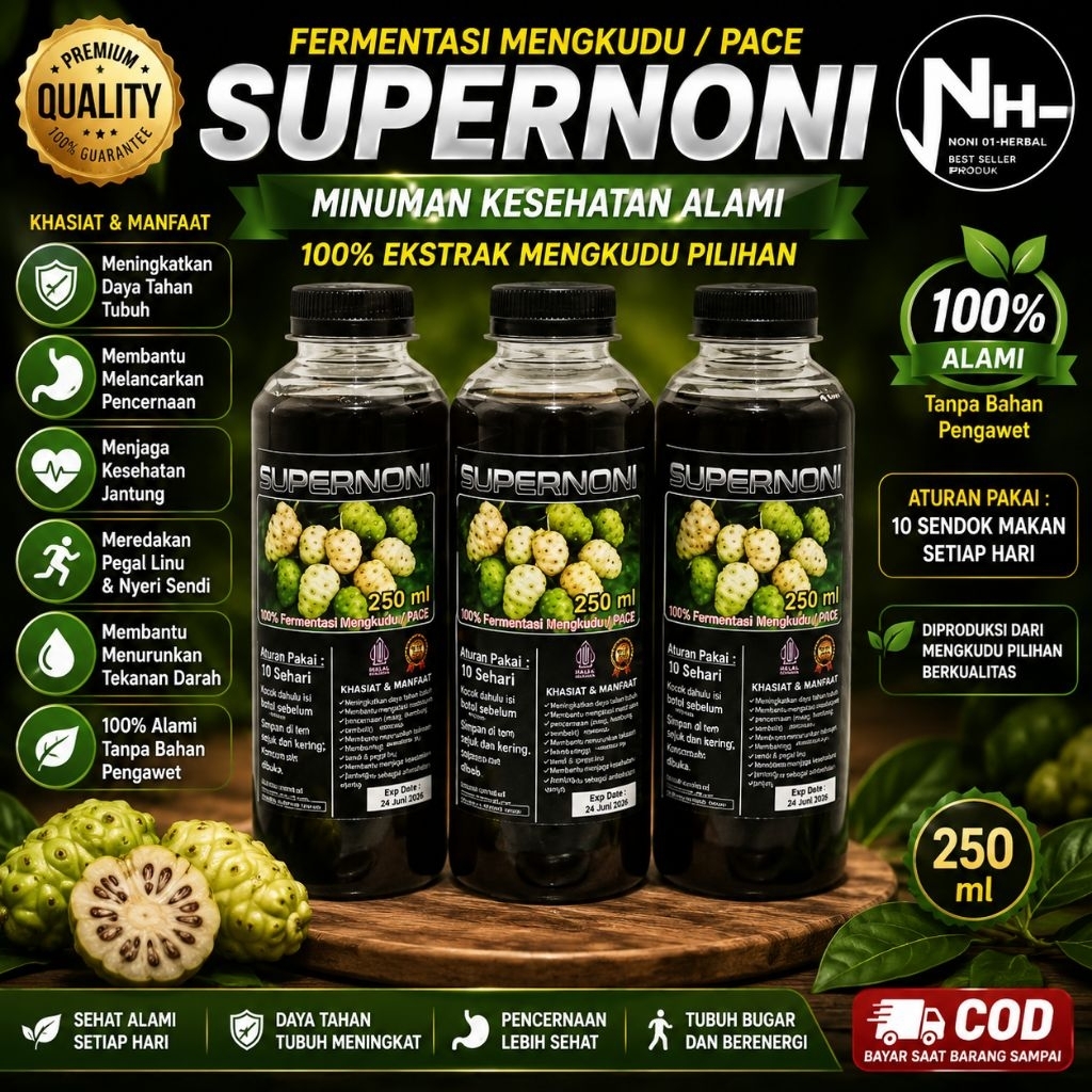 Fermentasi Mengkudu 100% / jus mengkudu / paceku 250 ml