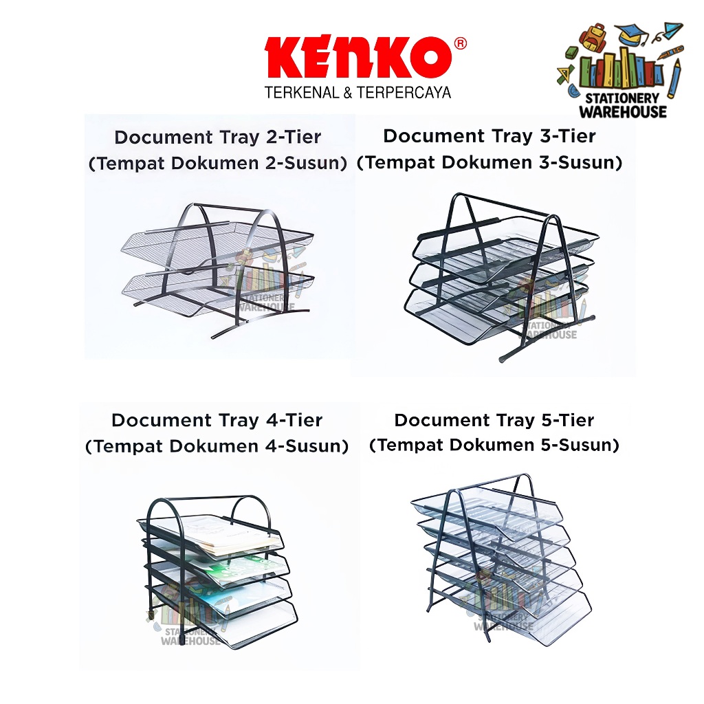 File Document Tray KENKO Rak Wadah Dokumen MDT-302 MDT-303 MDT-304 MDT-305 2 Tier 3 Tier 4 Tier 4 Ti