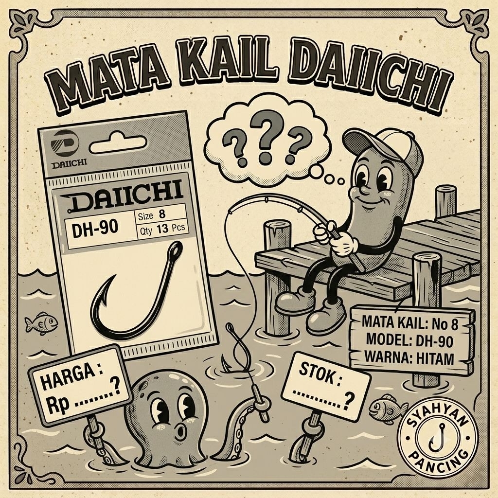 Mata Kail Daichi DH-90 Marusode No 8 - Kail Pancing Lubang Ring Super Tajam Original Japan