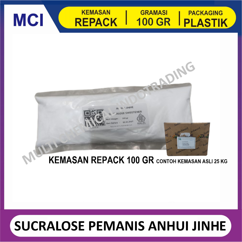 SUCRALOSE POWDER PEMANIS 600X GULA SUKRALOS SWEETENER ANHUI JINHE - REPACK 100 GR
