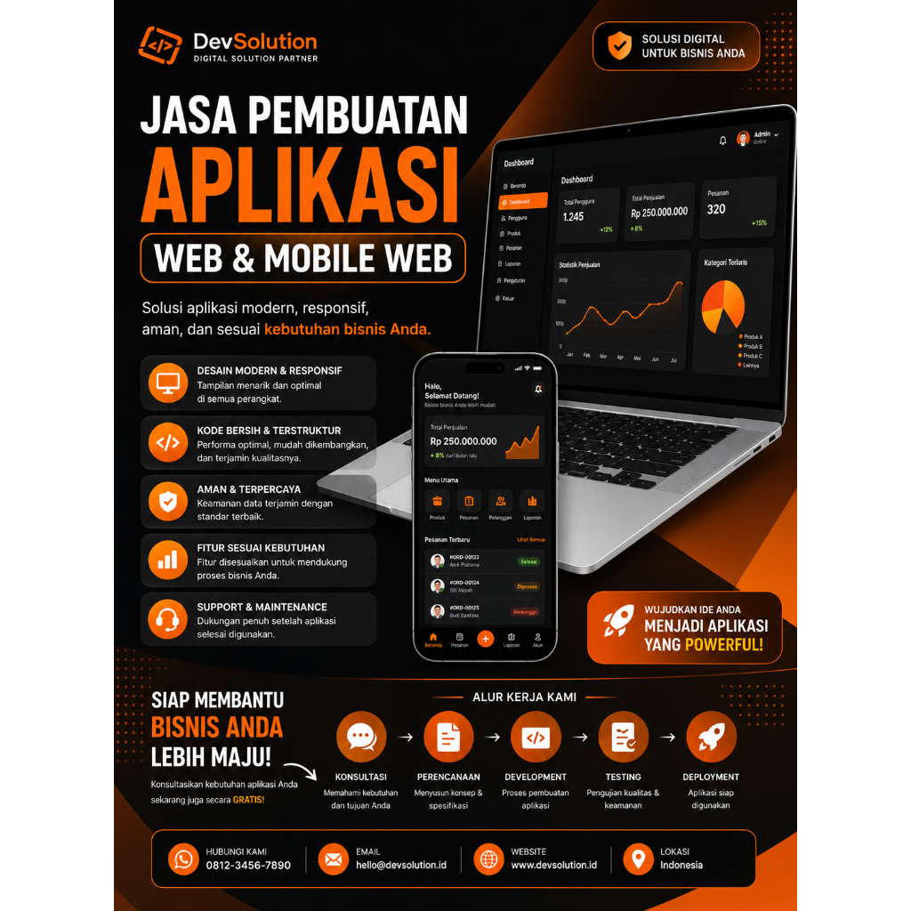 JASA PEMBUATAN APLIKASI WEB ANDROID IOS  CUSTOM MURAH KASIR INVOICE STOK BARANG BARCODE TERIMA SESUA