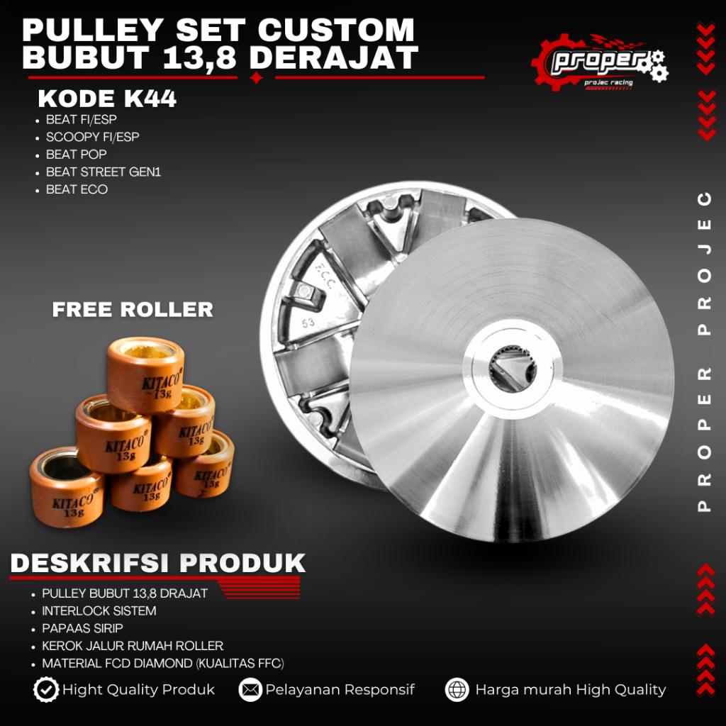 RUMAH ROLLER BEAT FI RACING PULLEY RACING VARIO 110 ESP - RUMAH ROLLER BEAT ESP SCOOPY ESP RUMAH ROL