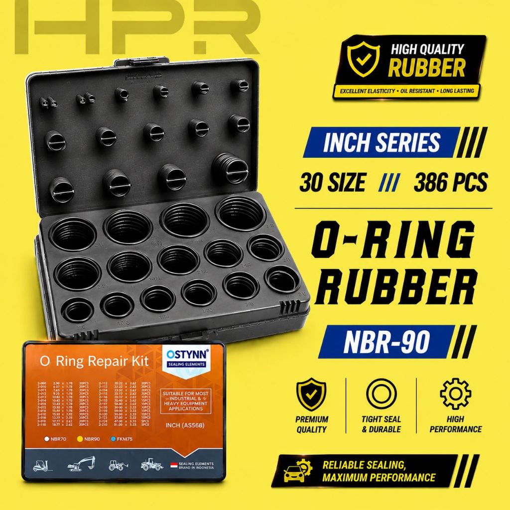 NBR-90 INCH AS568 Karet Seal Tekanan Tinggi Anti Bocor | High Pressure Oring Box Set NBR90
