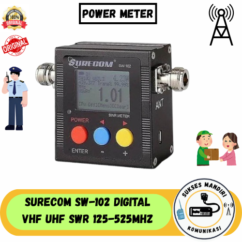 Surecom SW-102 Digital VHF UHF SWR 125-525MHz Power Meter SW102