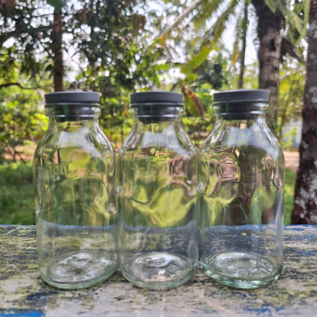 [Paket 2Pcs] Botol Ikan Cupang 100ml Kaca Polos Tutup Karet Multifungsi