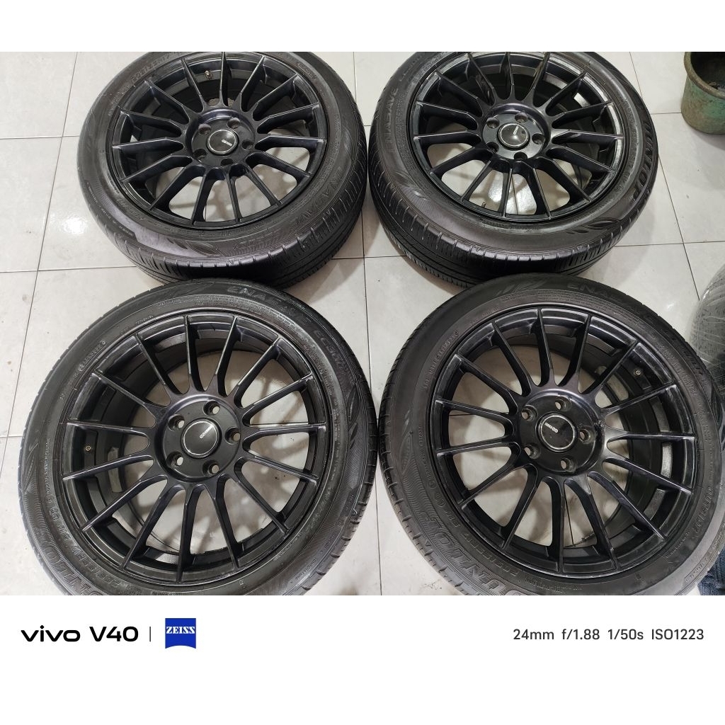 Velg enkei R17 dibalut ban 205/55 R17 Dunlop enasave