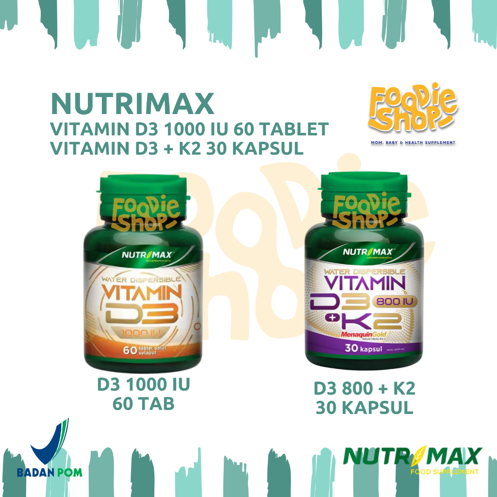 Nutrimax Vitamin D3 1000 iu 60 / Vitamin D3 800 iu + K2 30