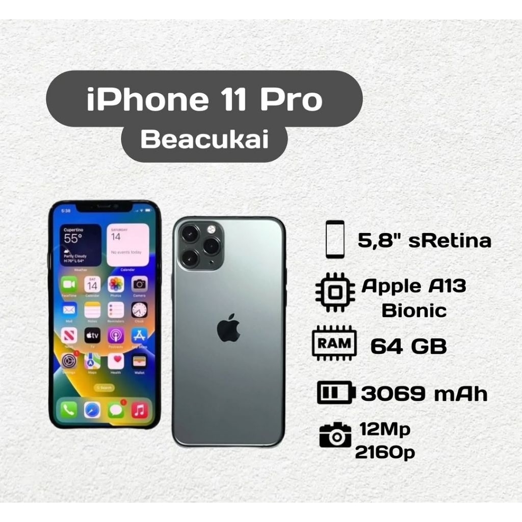 Apple iPhone 11 Pro 64 GB Second Inter Beacukai