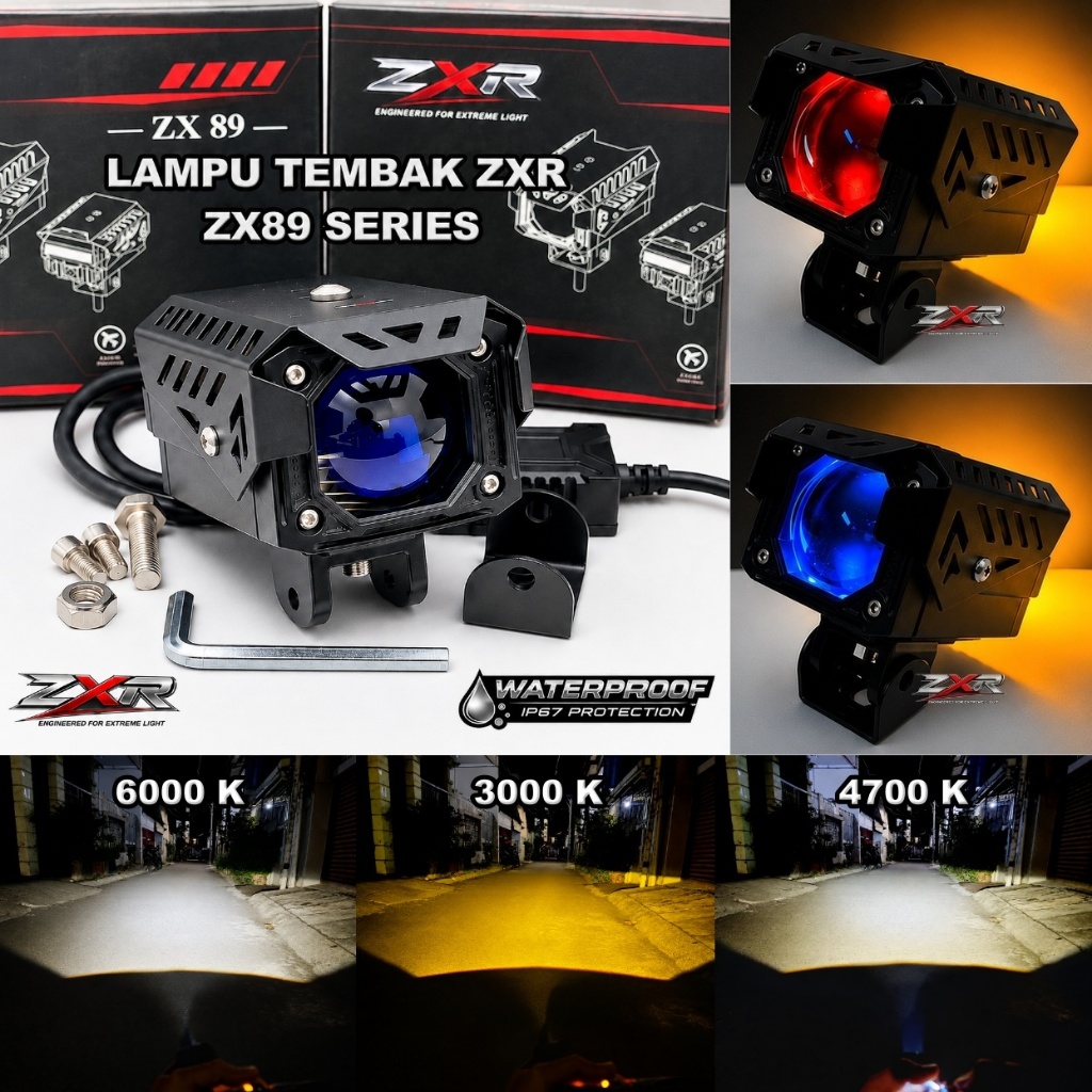 Lampu Tembak Biled Matrix X1 50 Watt Bluelens ZXR ZX89 Series Ada Warning Light Demon Eyes Cahaya 3 