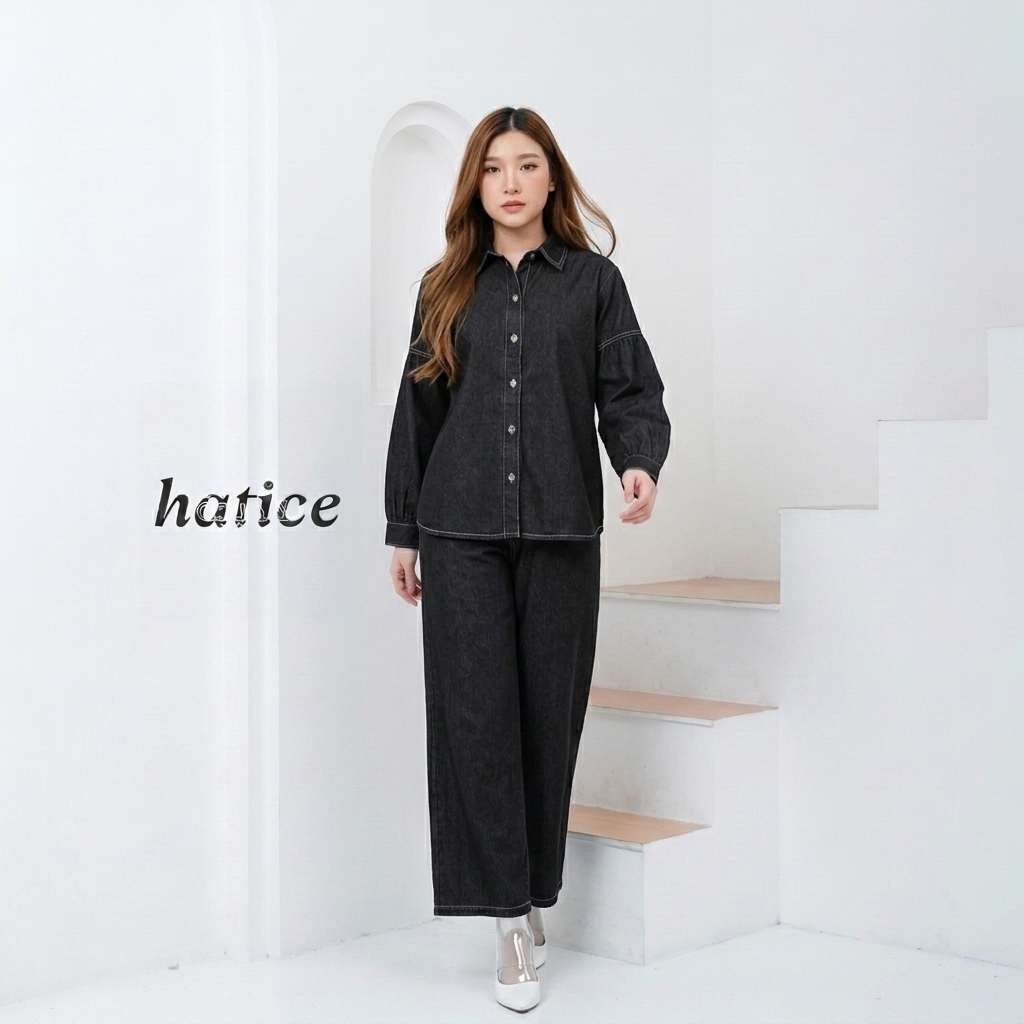 Nayla Set / Setelan Jeans Wanita Celana Kulot / OOTD Kekinian