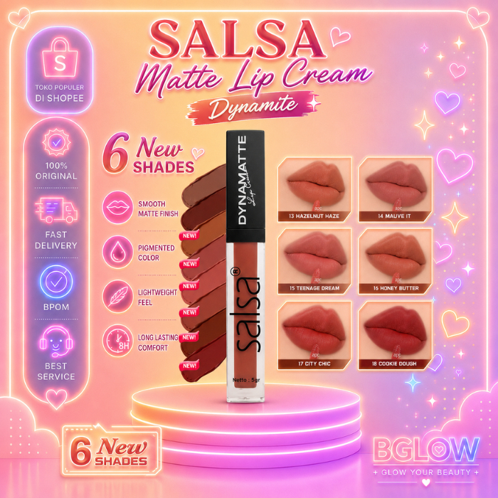 [BPOM] SALSA Matte Lip Cream Dynamite | Lipstick Long Lasting Matte Lip Cream Matte | 01 INNOCENT LA