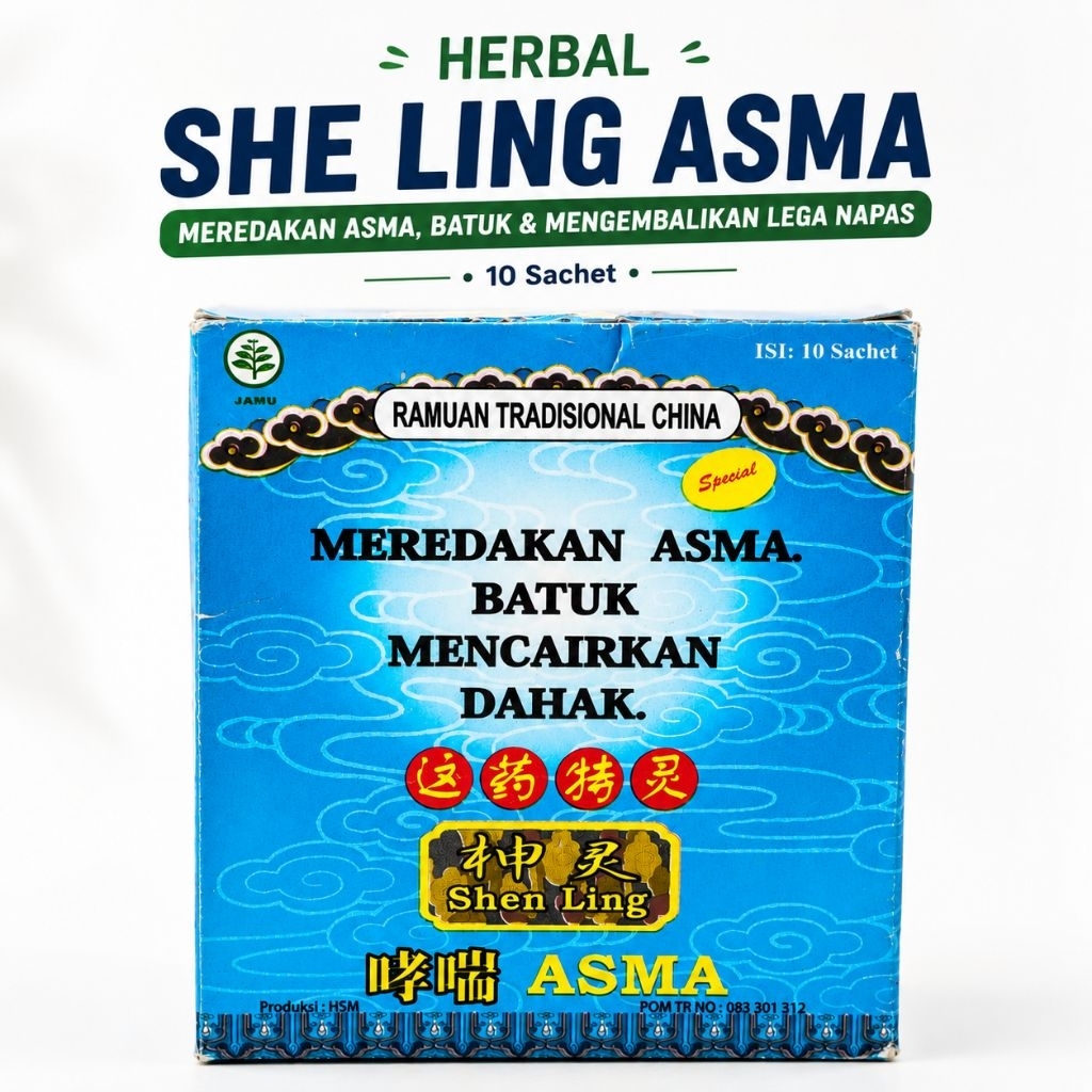 Shen Ling Herbal Untuk Batuk Asma Original Serbuk 10 Sachet
