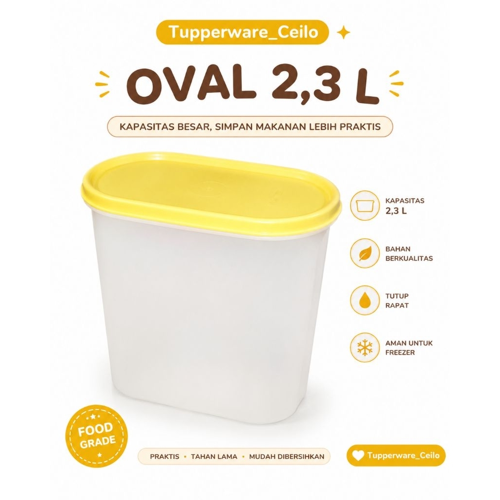 Oval 2,3 L Tupperware