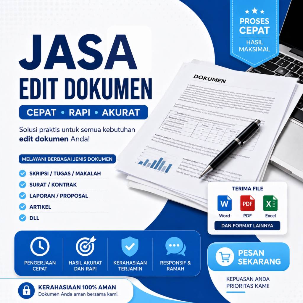 Jasa Edit Dokumen | Skripsi | Tesis | Artikel | Proposal