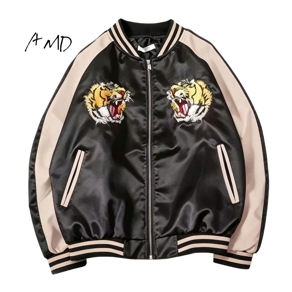 Jaket Varsity Sukajan Bordir Harimau