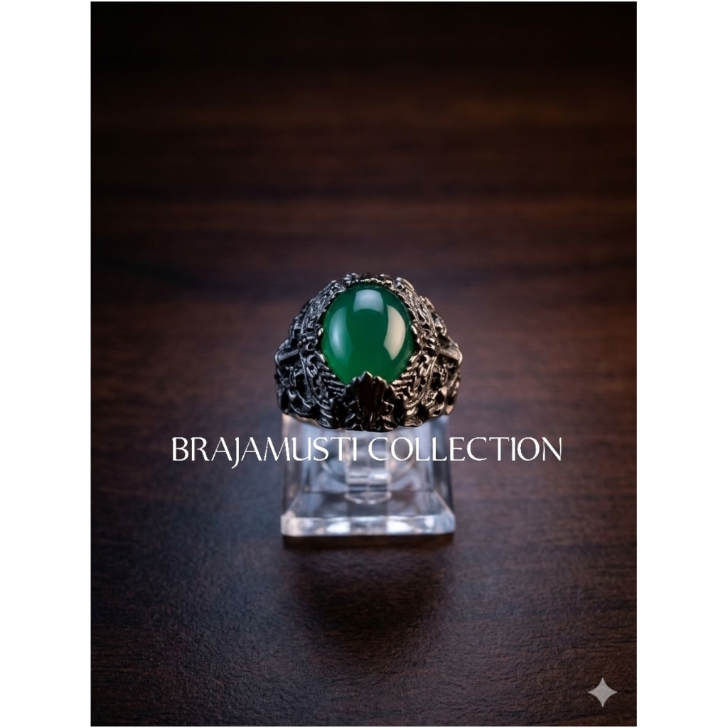 Cincin Ohen Hijau Crystal Botol Garut Ring Barong