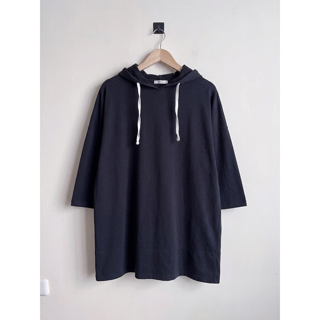 PL - Kaos Dress Hoodie Hitam Zar*