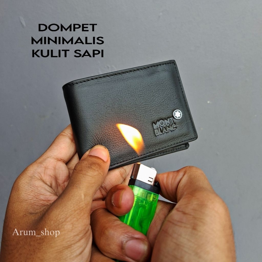 Dompet pria 100% Kulit sapi matte desain kecil slim
