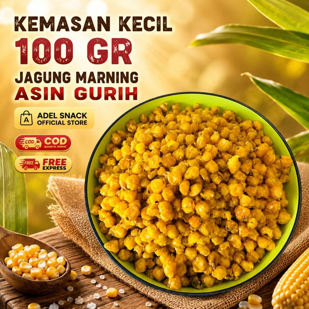 100 gram Jagung Marning Asin  Gurih Makanan Ringan Snack Murah Cemilan Mantap
