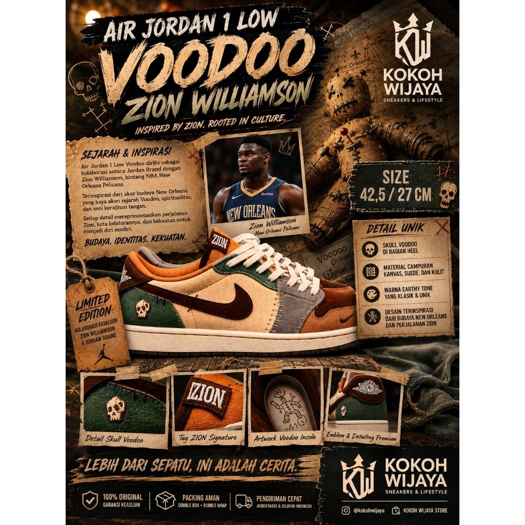 Air Jordan 1 Low voodoo zion williamson