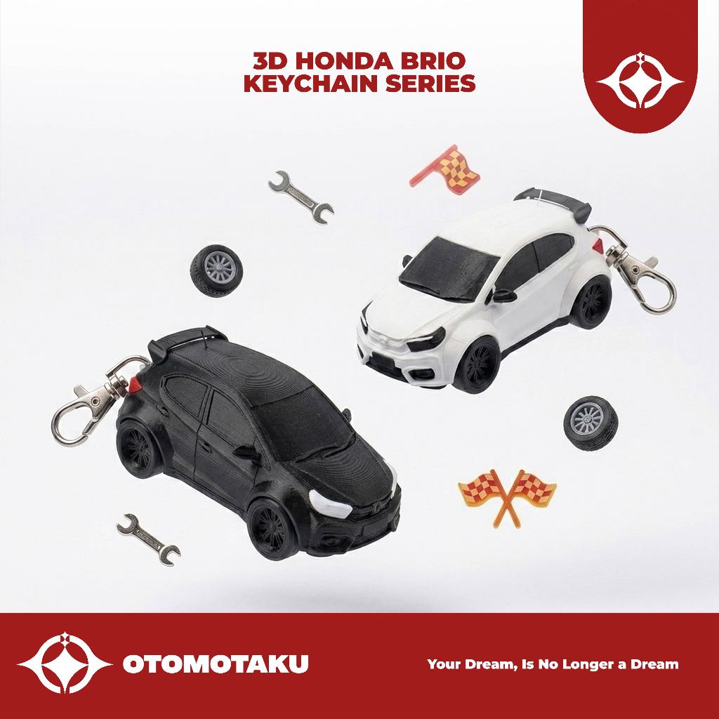 Gantungan Kunci Honda Brio 3D Keychain Series Aksesoris Tas Mobil JDM Otomotaku Custom Miniatur Souv