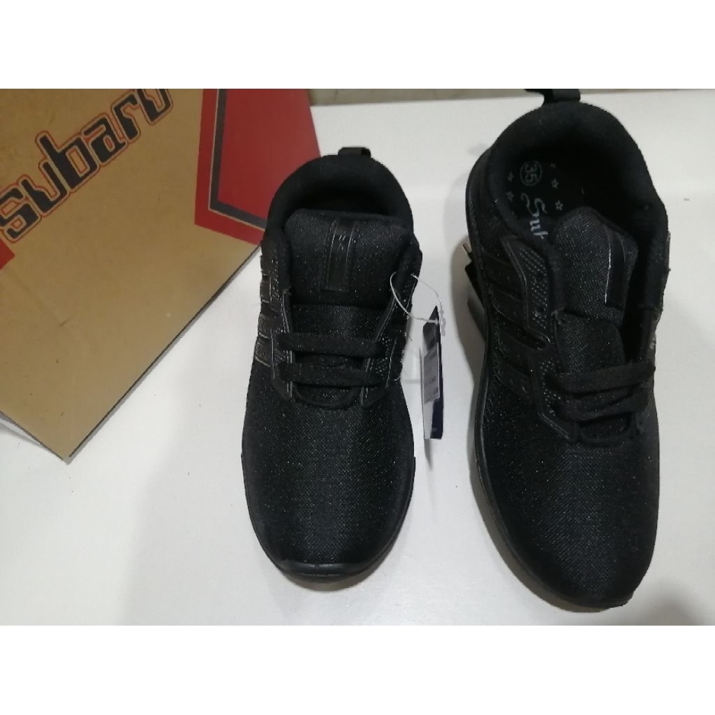Sepatu Sekolah Anak Unisex|Sepatu Sneakers|Sepatu Black Series|Sepatu Subaru