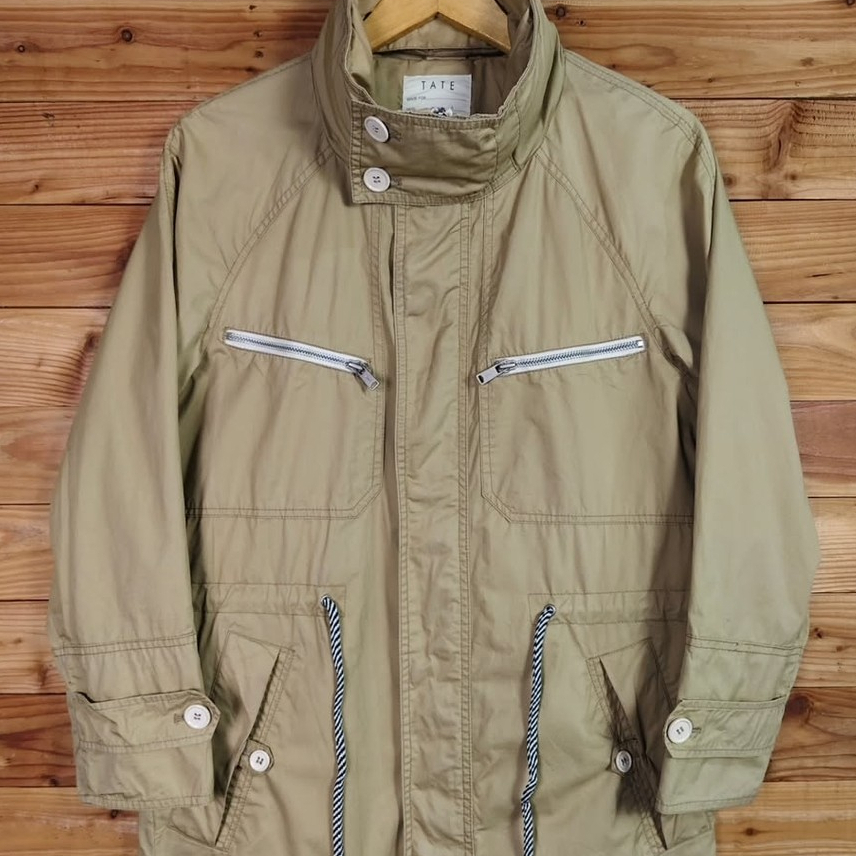 TATE BEIGE CANVAS PARKA JACKET SIZE M, LD 104