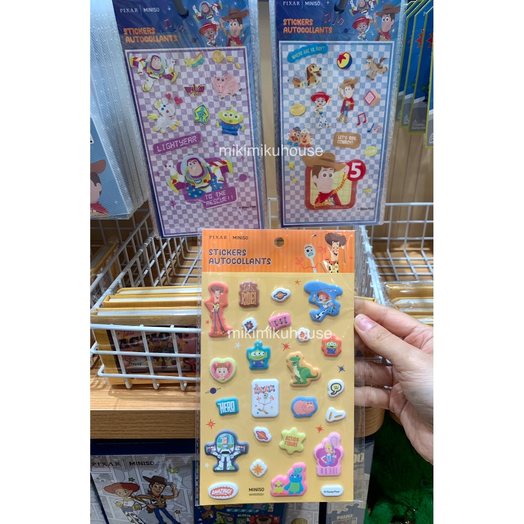 MINISO x DISNEY PIXAR TOY STORY STICKER WOODY BUZZ JESSIE HAMM TOY STORY STIKER LUCU PUFFY STICKER D