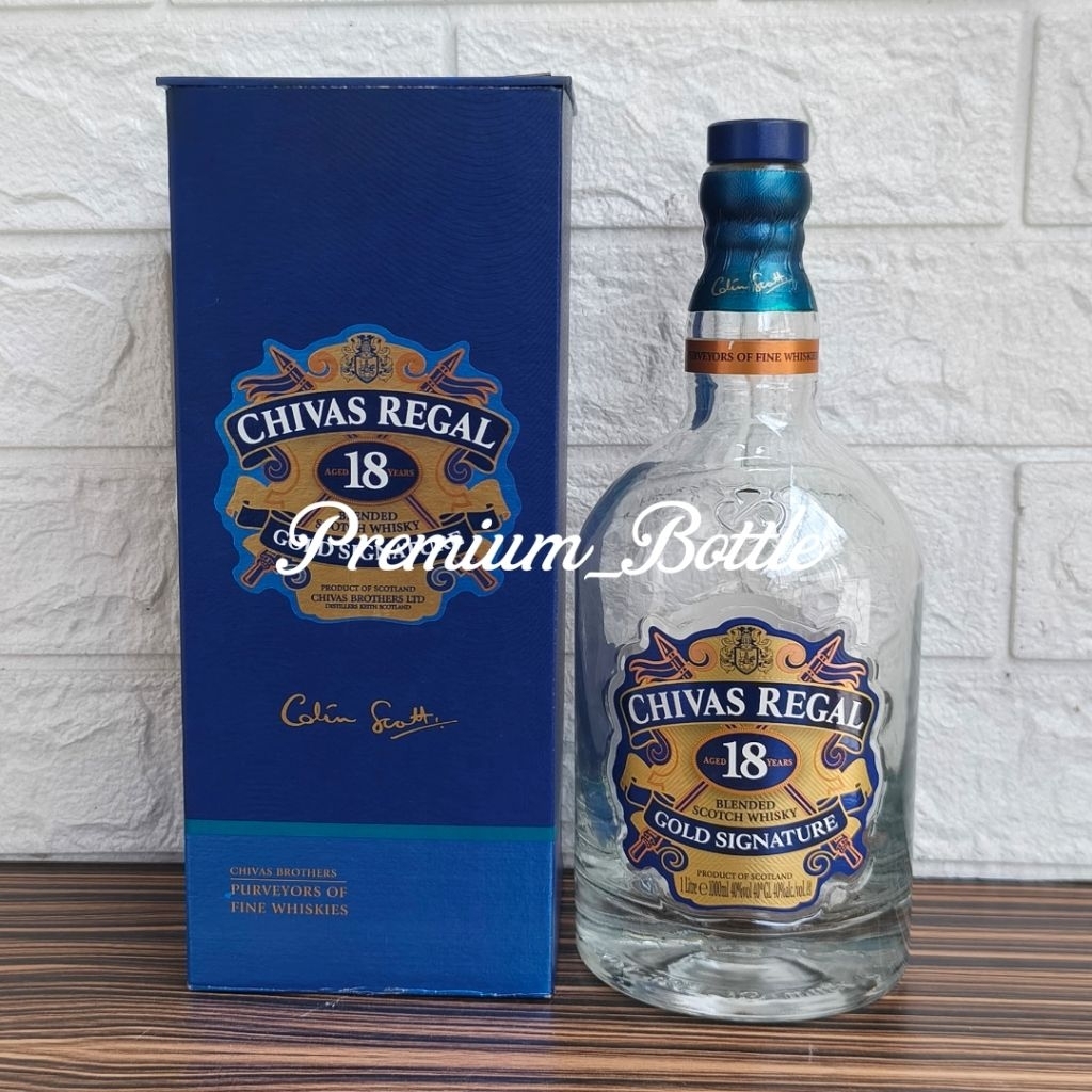 Botol Kosong Chivas Regal 18 Years 1Liter + Box