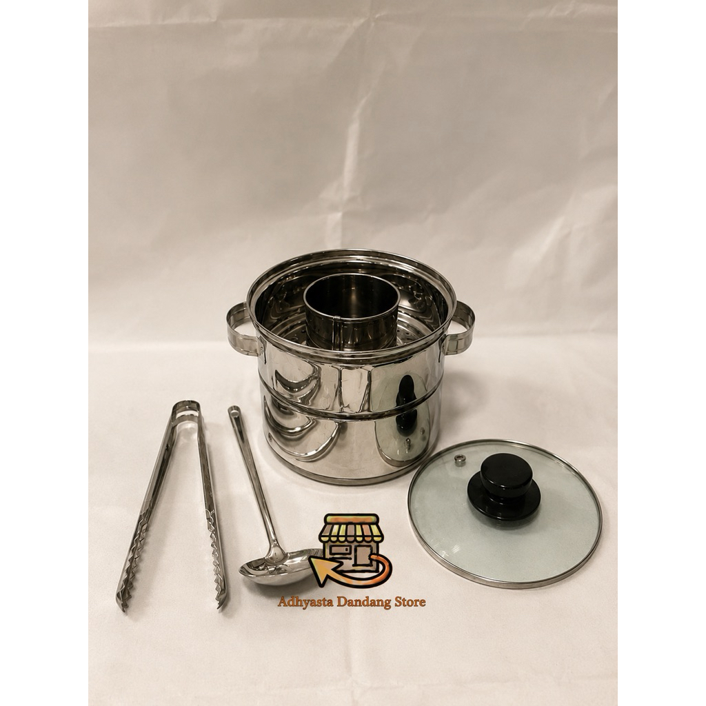 Dandang Bakso Stainless Kaca Mini Size 16cm - Praktis, Mudah Dibersihkan